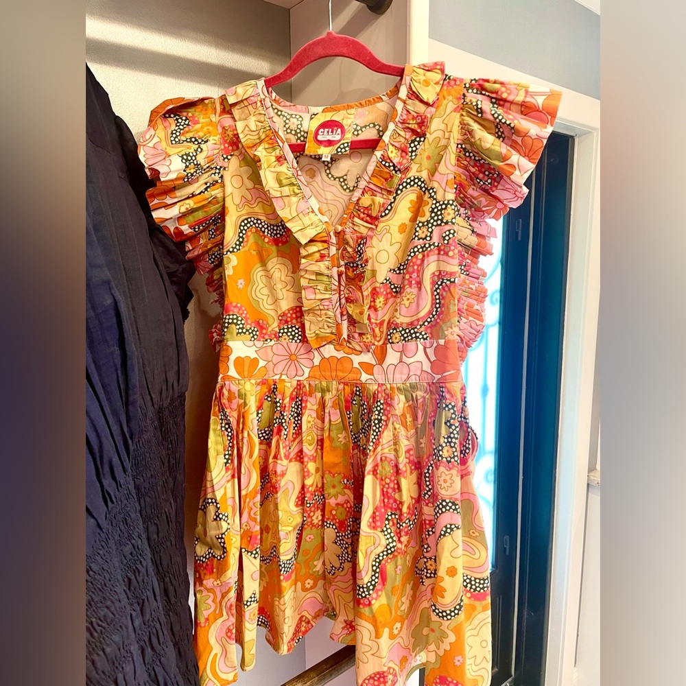 Celia B Lirio ruffle mini dress